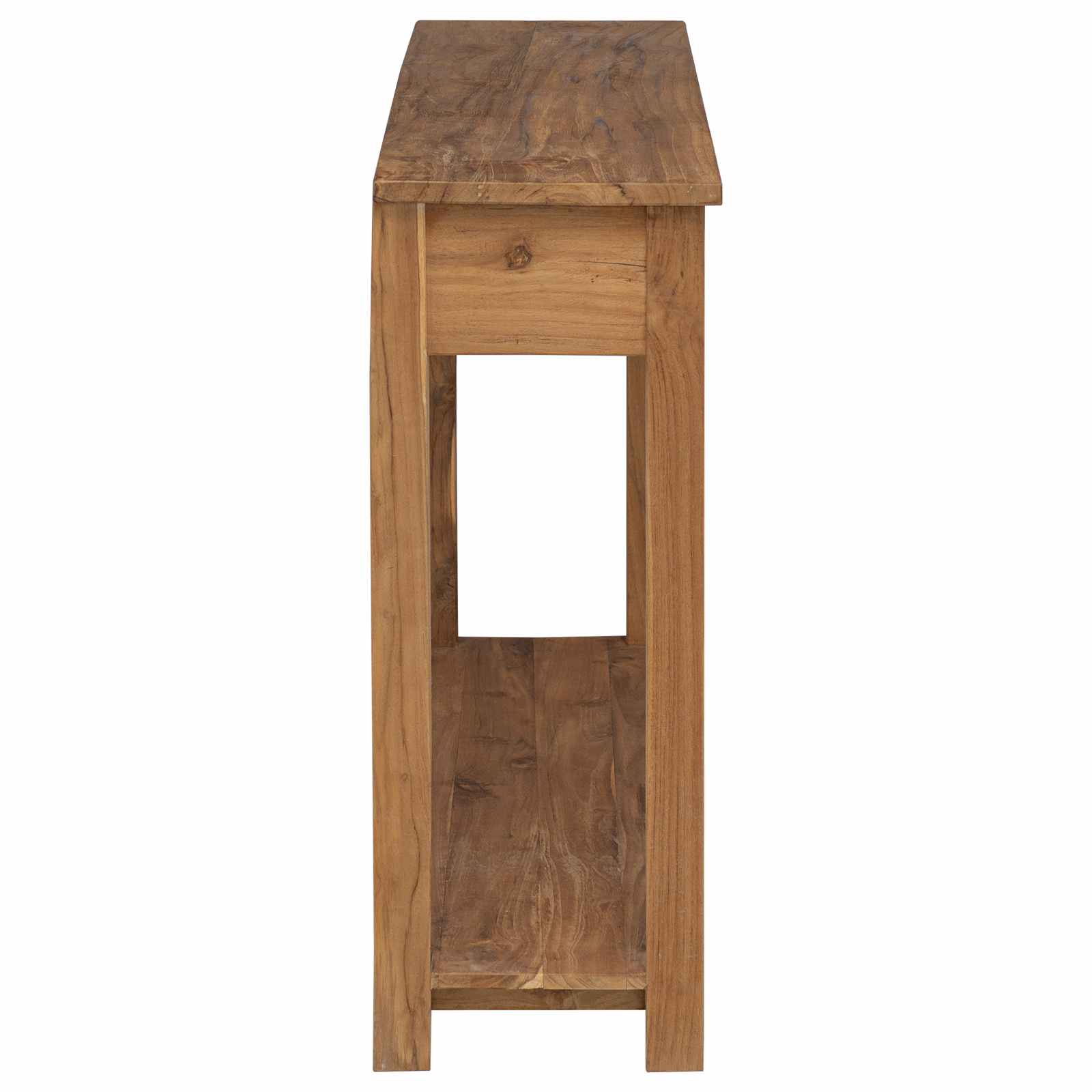vidaXL Konsola naturalny 110 x 30 x 80 cm Lite drewno teakowe