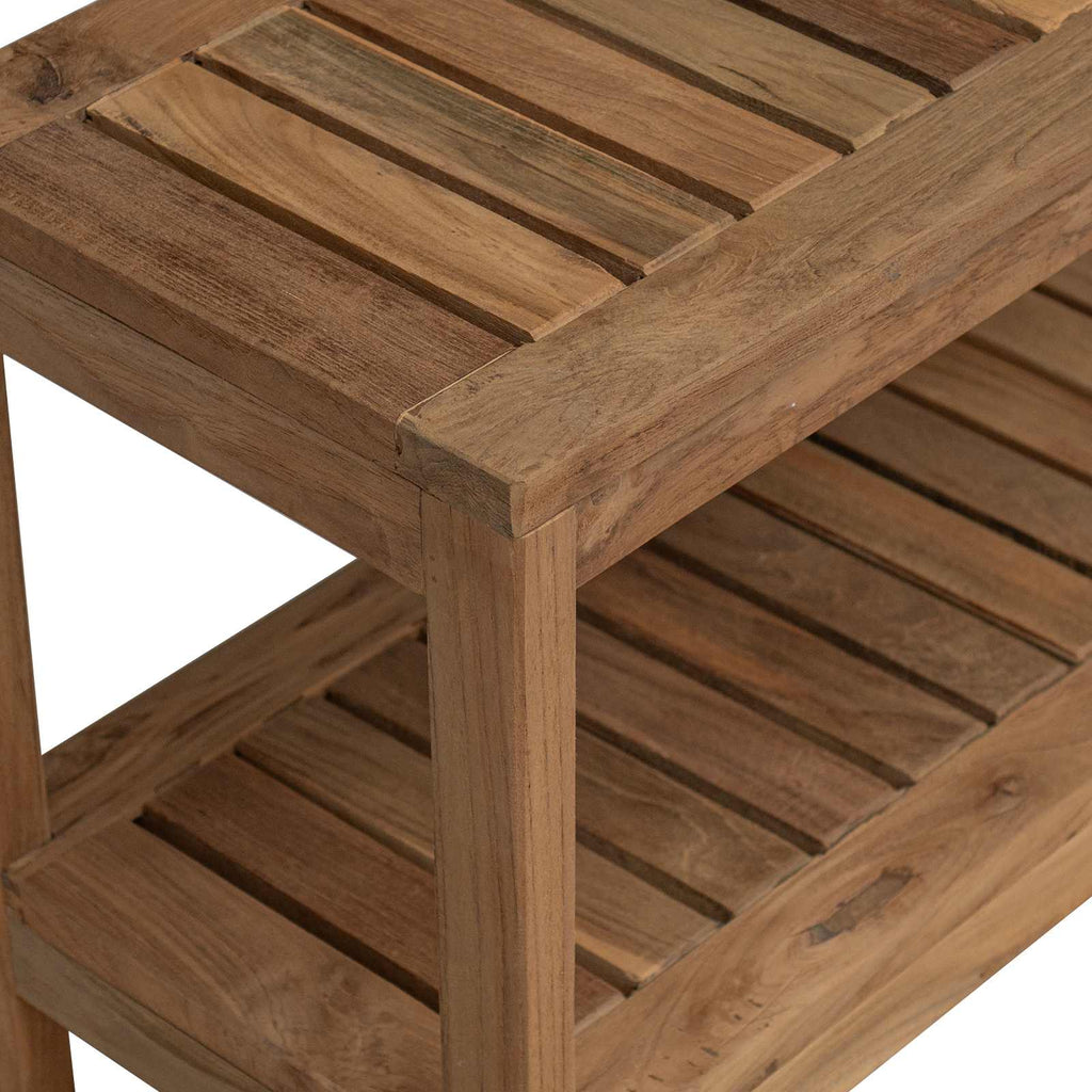 vidaXL Stolik boczny do łazienki naturalny 60 x 30 x 45 cm