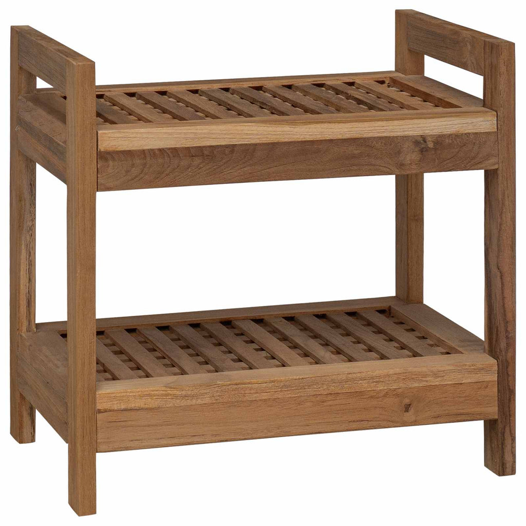 vidaXL Półka łazienkowa naturalny 45 x 30 x 45 cm Lite drewno teakowe