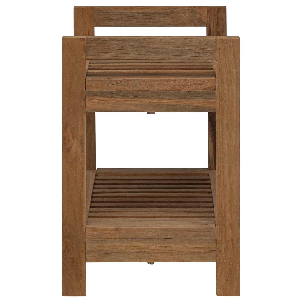 vidaXL Półka łazienkowa naturalny 45 x 30 x 45 cm Lite drewno teakowe