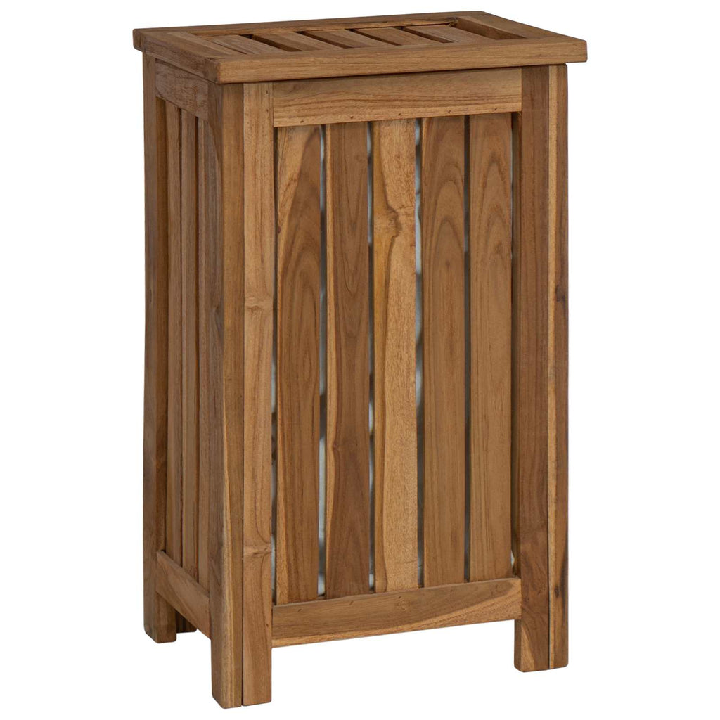 vidaXL Kosz na pranie naturalny 35 x 25 x 60 cm Lite drewno teakowe