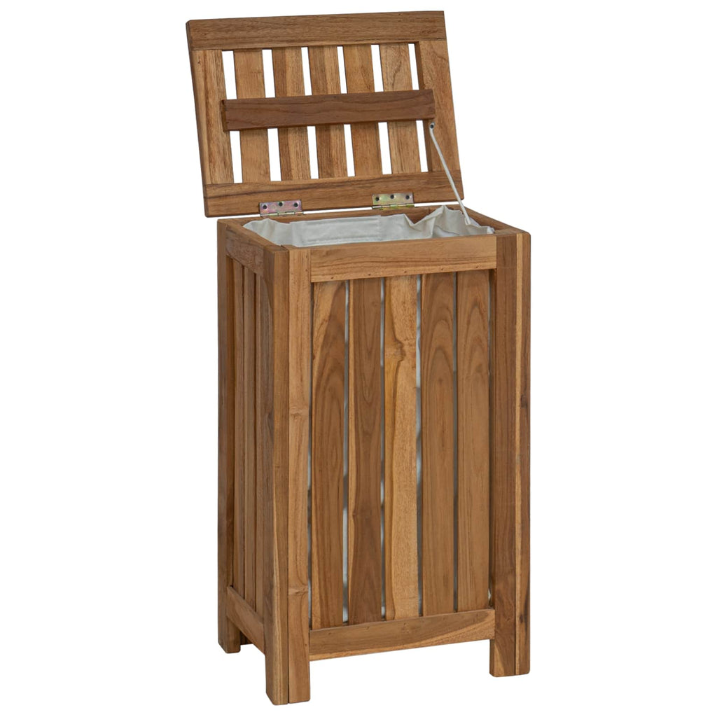 vidaXL Kosz na pranie naturalny 35 x 25 x 60 cm Lite drewno teakowe