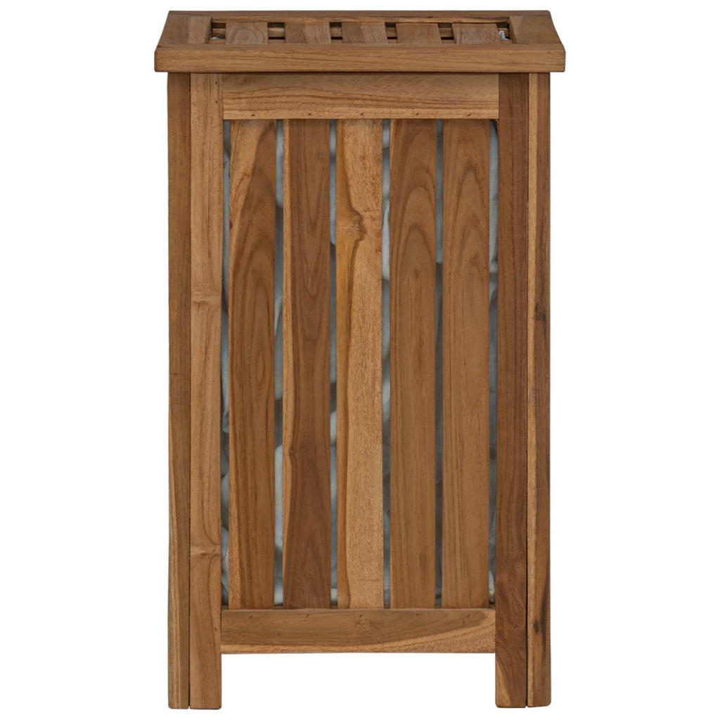 vidaXL Kosz na pranie naturalny 35 x 25 x 60 cm Lite drewno teakowe