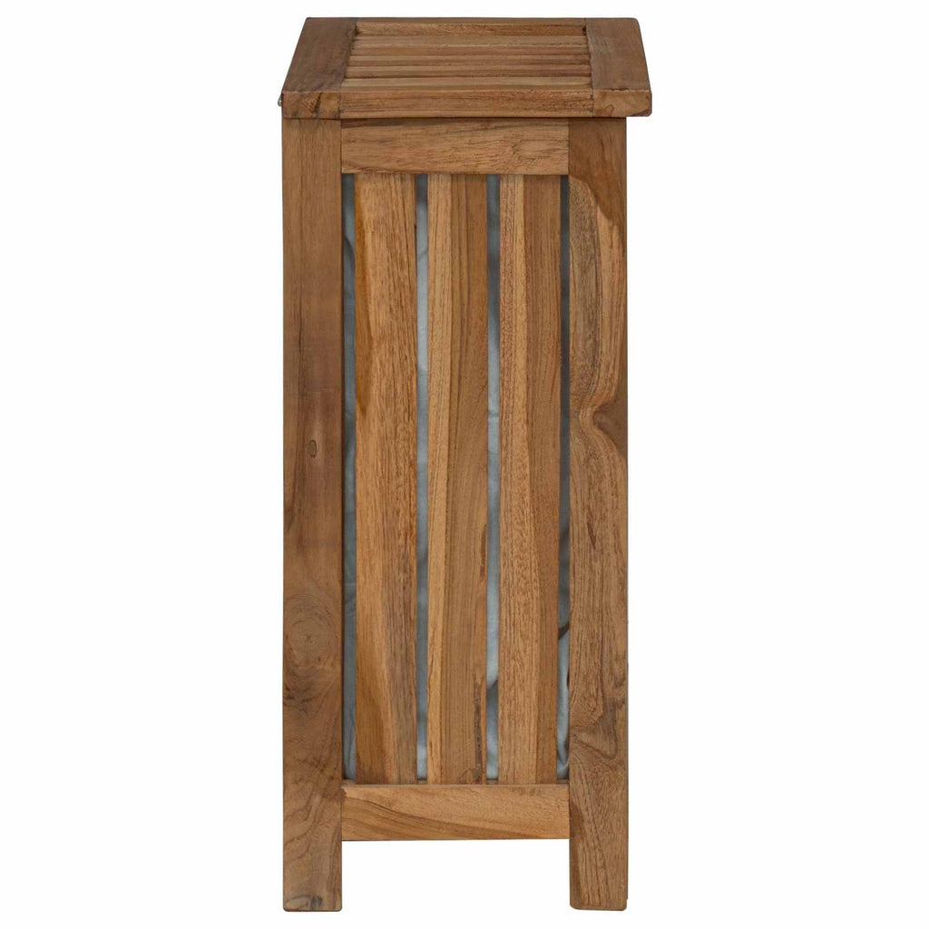vidaXL Kosz na pranie naturalny 35 x 25 x 60 cm Lite drewno teakowe