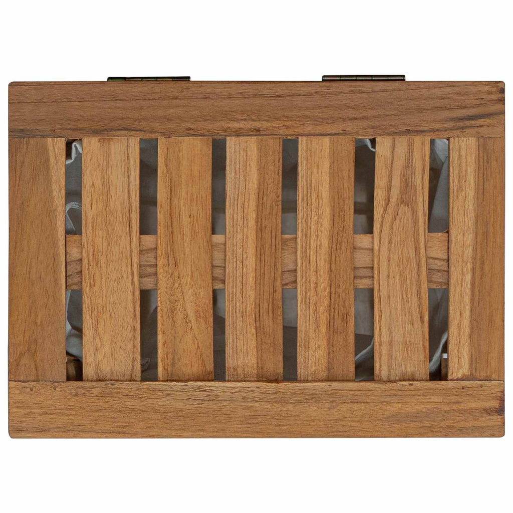 vidaXL Kosz na pranie naturalny 35 x 25 x 60 cm Lite drewno teakowe