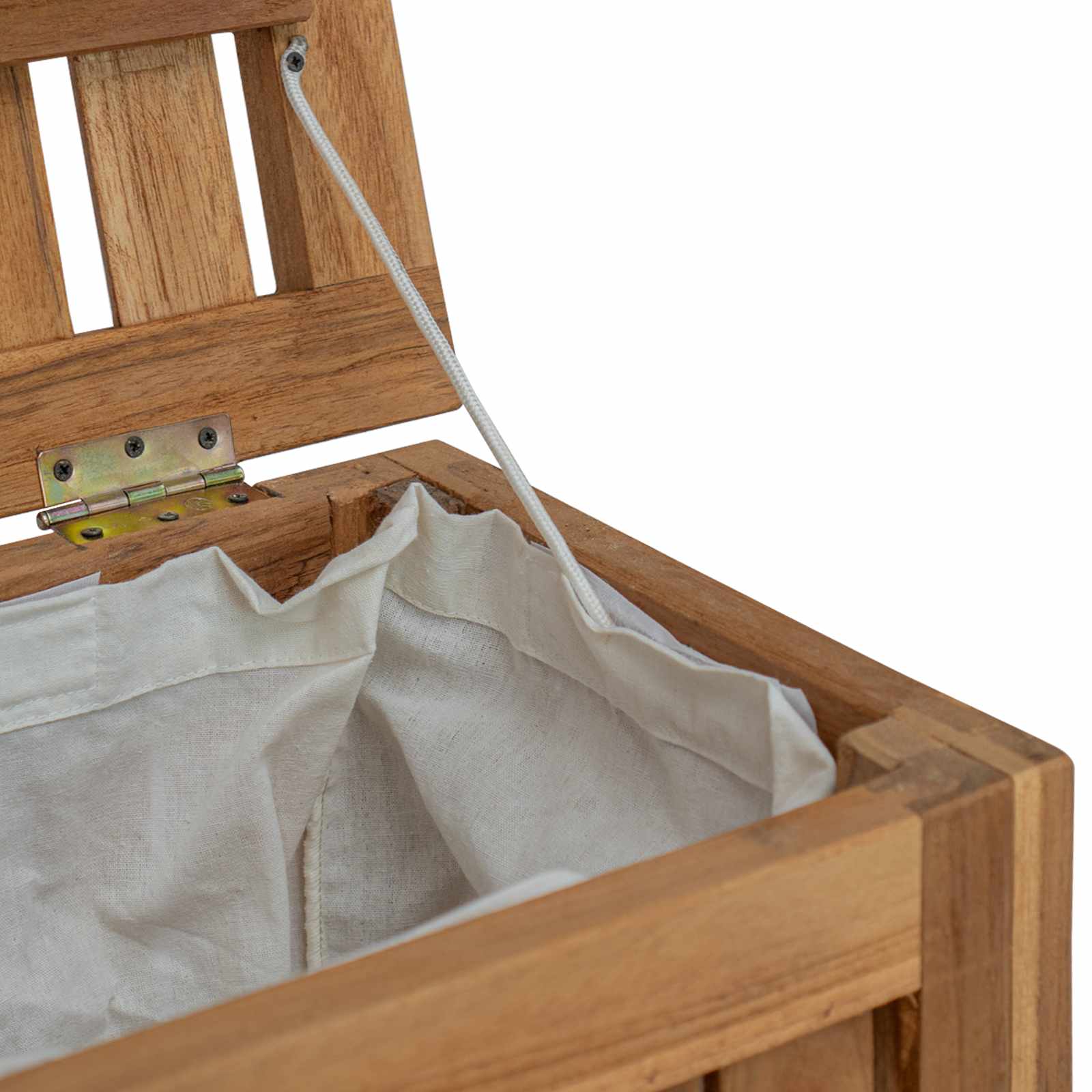 vidaXL Kosz na pranie naturalny 50 x 35 x 60 cm Lite drewno teakowe