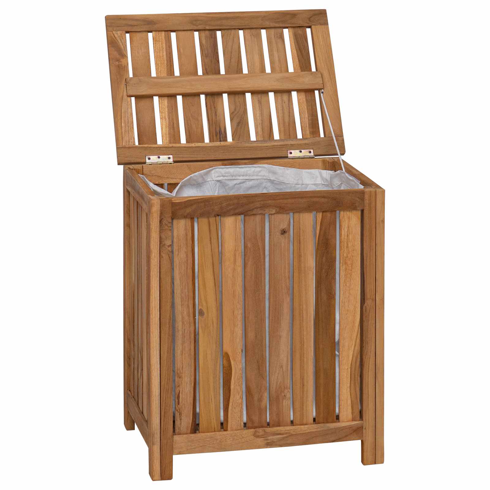 vidaXL Kosz na pranie naturalny 50 x 35 x 60 cm Lite drewno teakowe