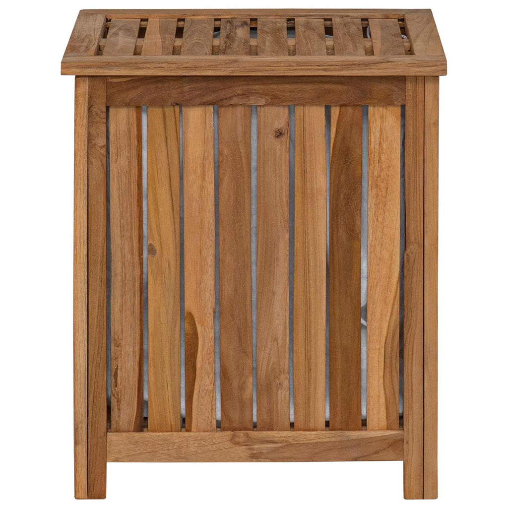 vidaXL Kosz na pranie naturalny 50 x 35 x 60 cm Lite drewno teakowe