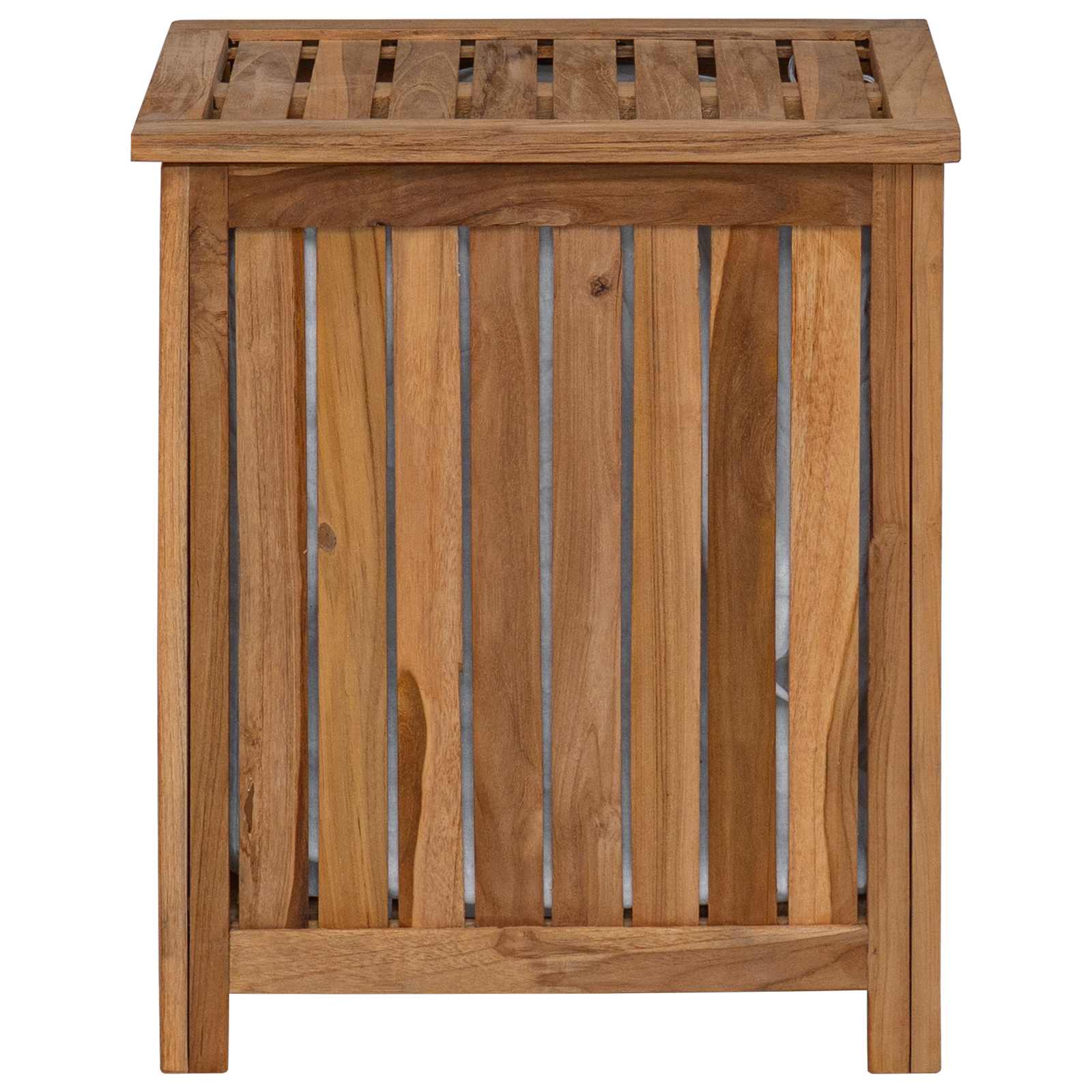 vidaXL Kosz na pranie naturalny 50 x 35 x 60 cm Lite drewno teakowe