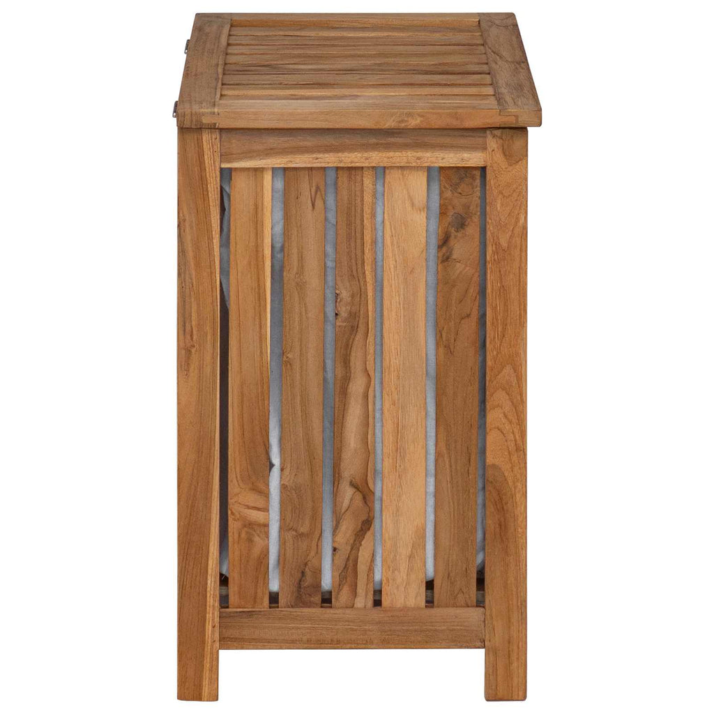vidaXL Kosz na pranie naturalny 50 x 35 x 60 cm Lite drewno teakowe