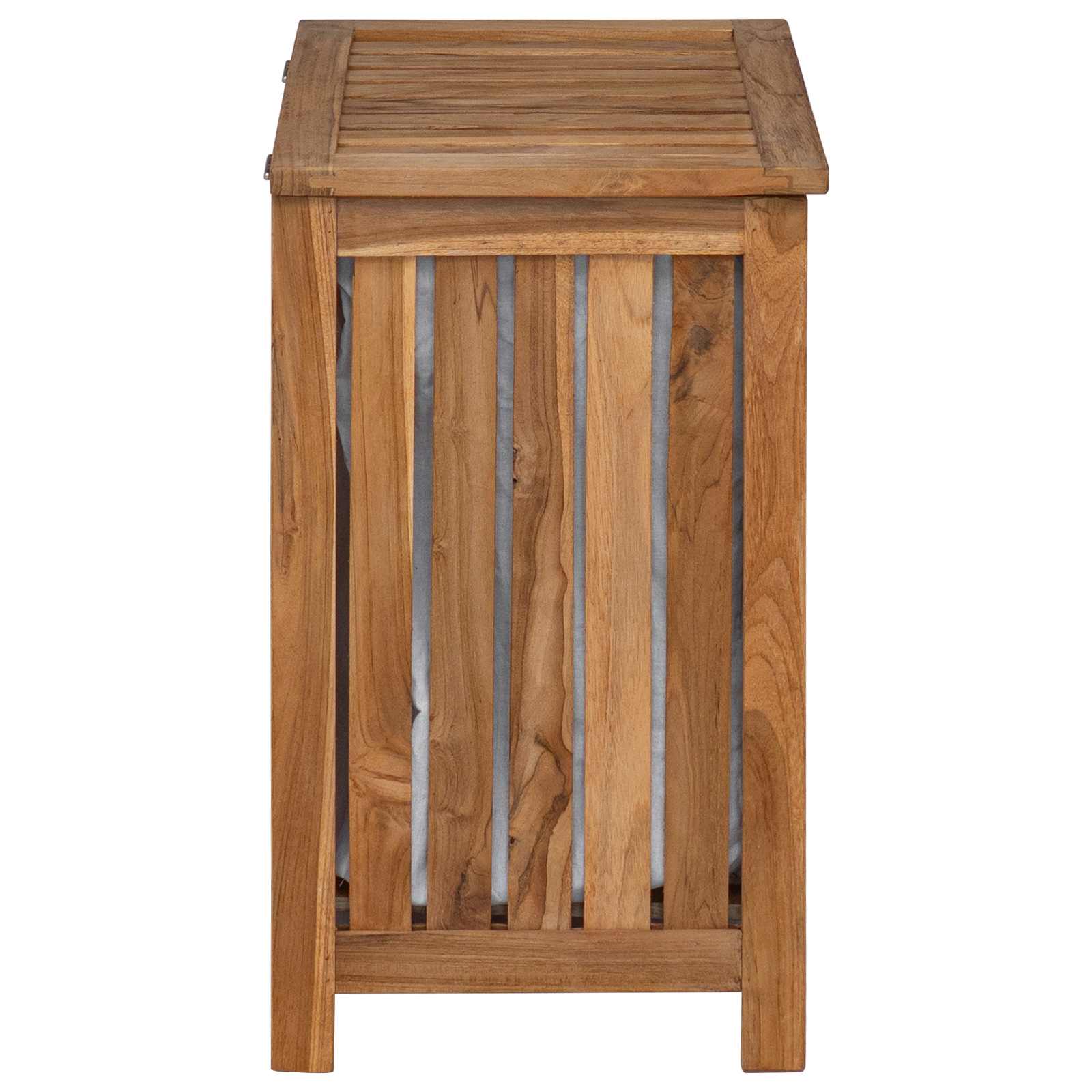 vidaXL Kosz na pranie naturalny 50 x 35 x 60 cm Lite drewno teakowe