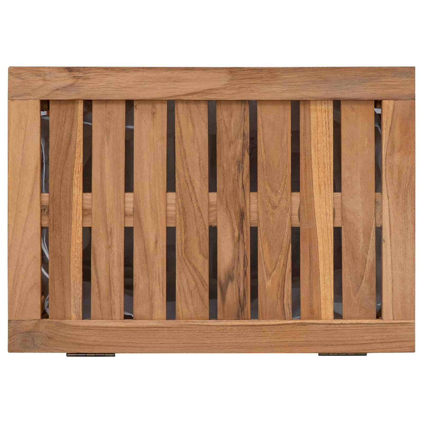 vidaXL Kosz na pranie naturalny 50 x 35 x 60 cm Lite drewno teakowe