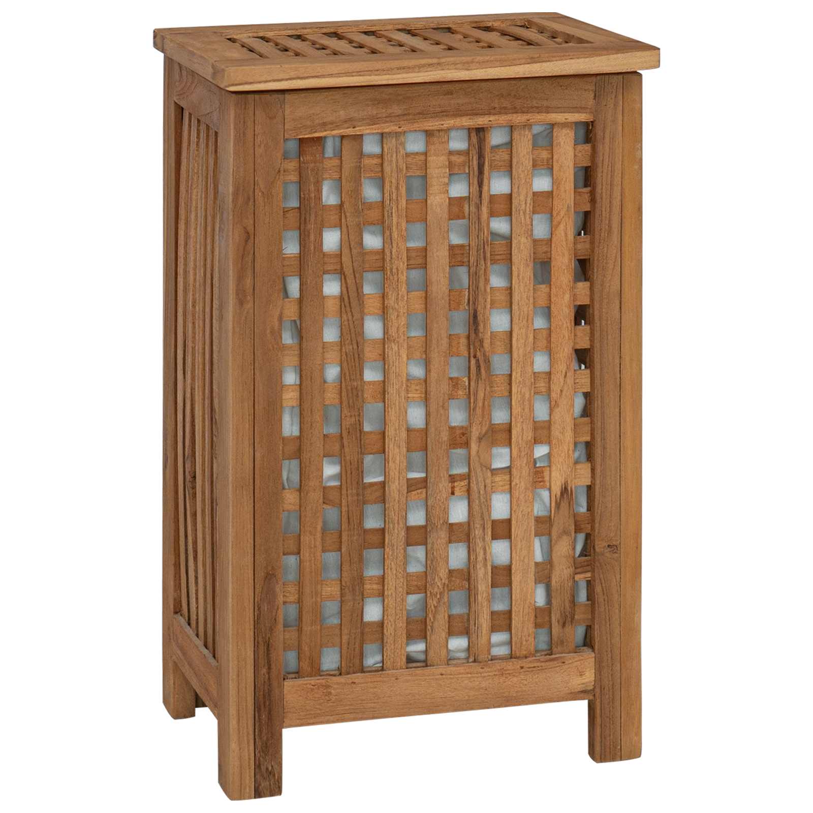 vidaXL Kosz na pranie naturalny 35 x 25 x 60 cm Lite drewno teakowe