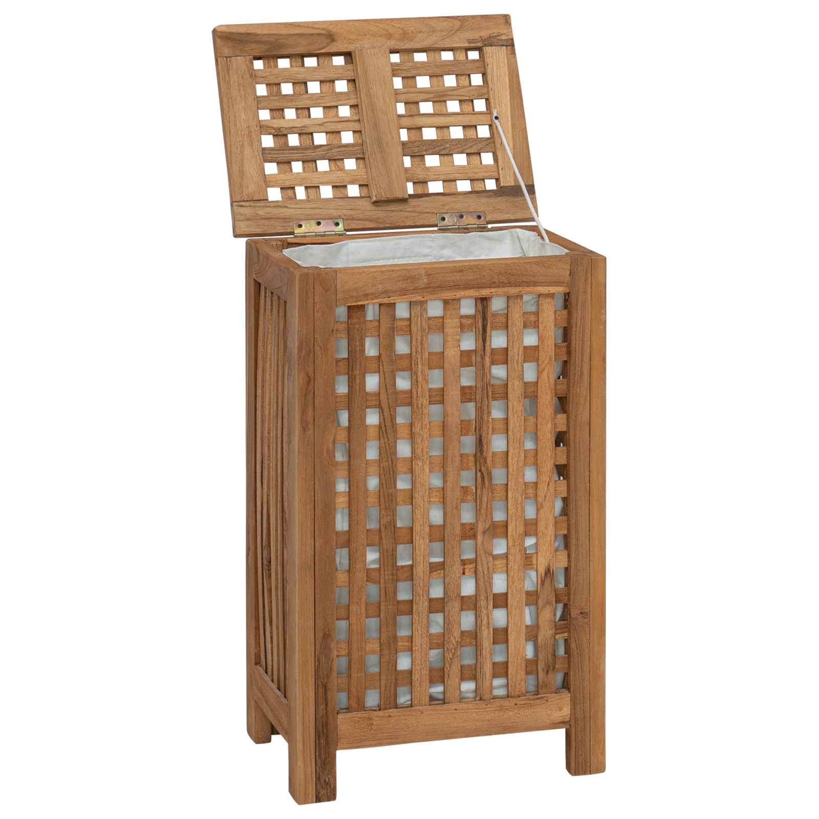 vidaXL Kosz na pranie naturalny 35 x 25 x 60 cm Lite drewno teakowe