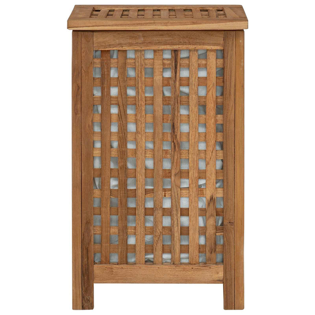 vidaXL Kosz na pranie naturalny 35 x 25 x 60 cm Lite drewno teakowe