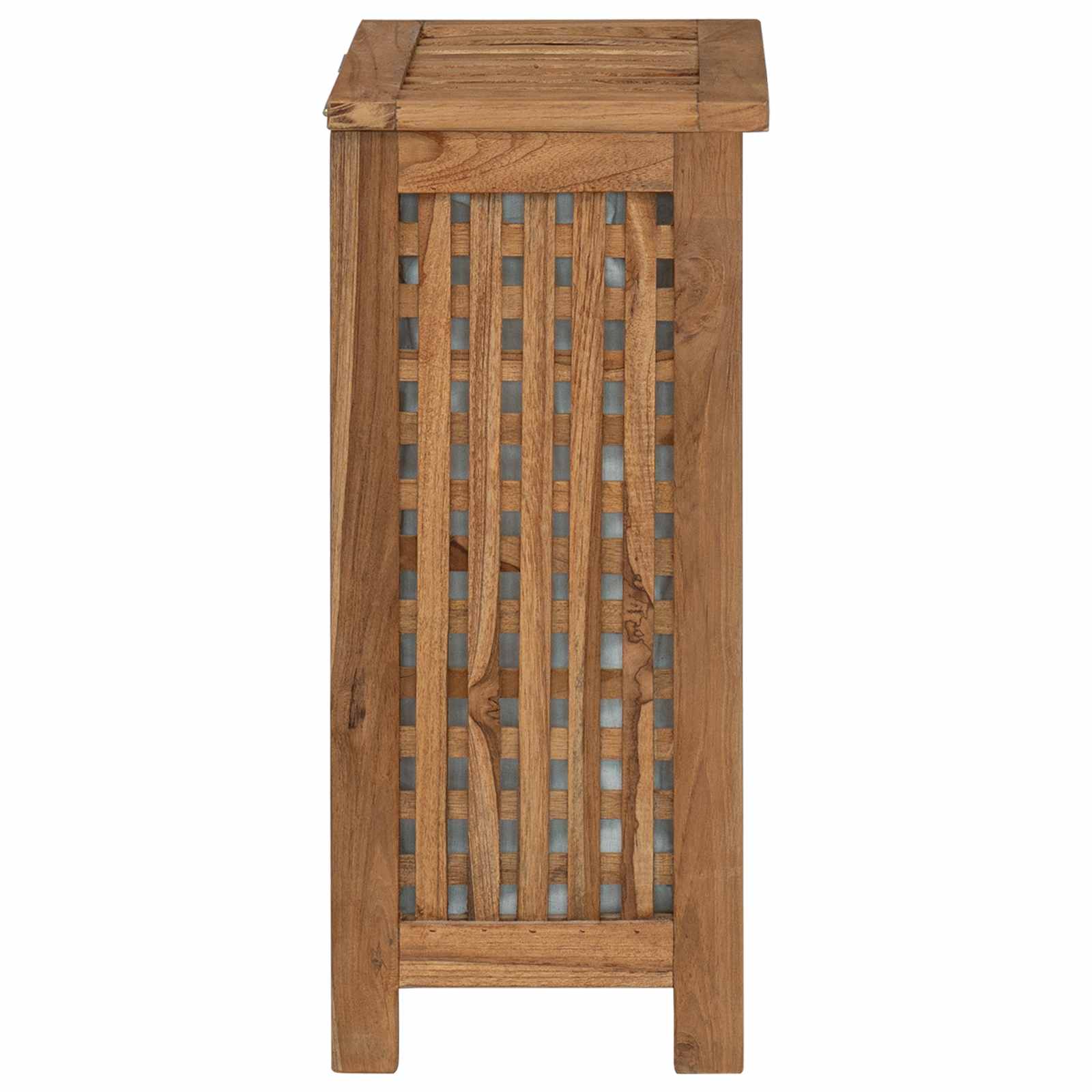 vidaXL Kosz na pranie naturalny 35 x 25 x 60 cm Lite drewno teakowe