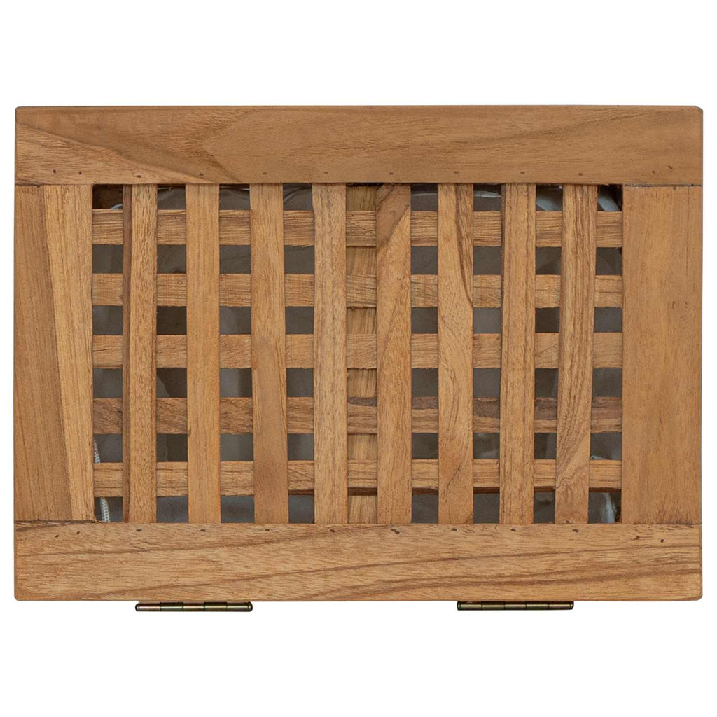 vidaXL Kosz na pranie naturalny 35 x 25 x 60 cm Lite drewno teakowe