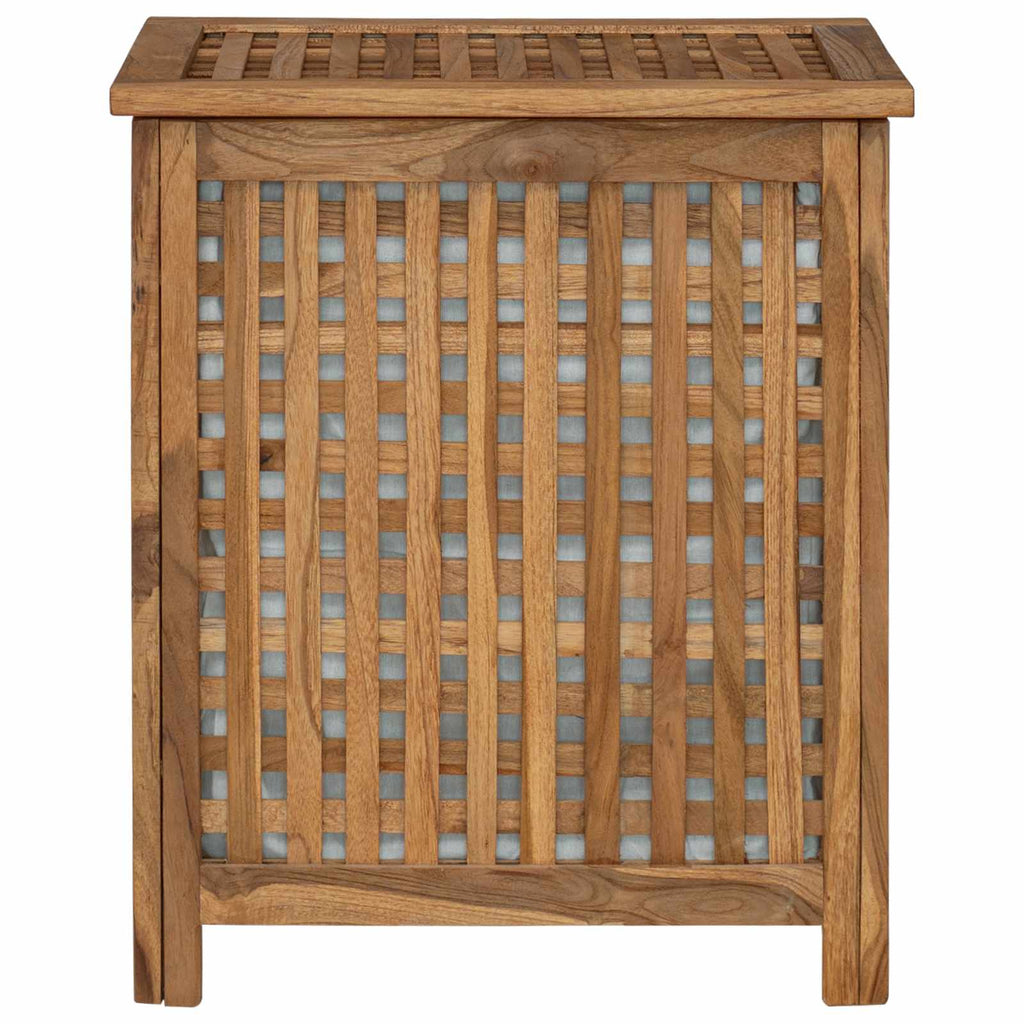 vidaXL Kosz na pranie naturalny 50 x 35 x 60 cm Lite drewno teakowe