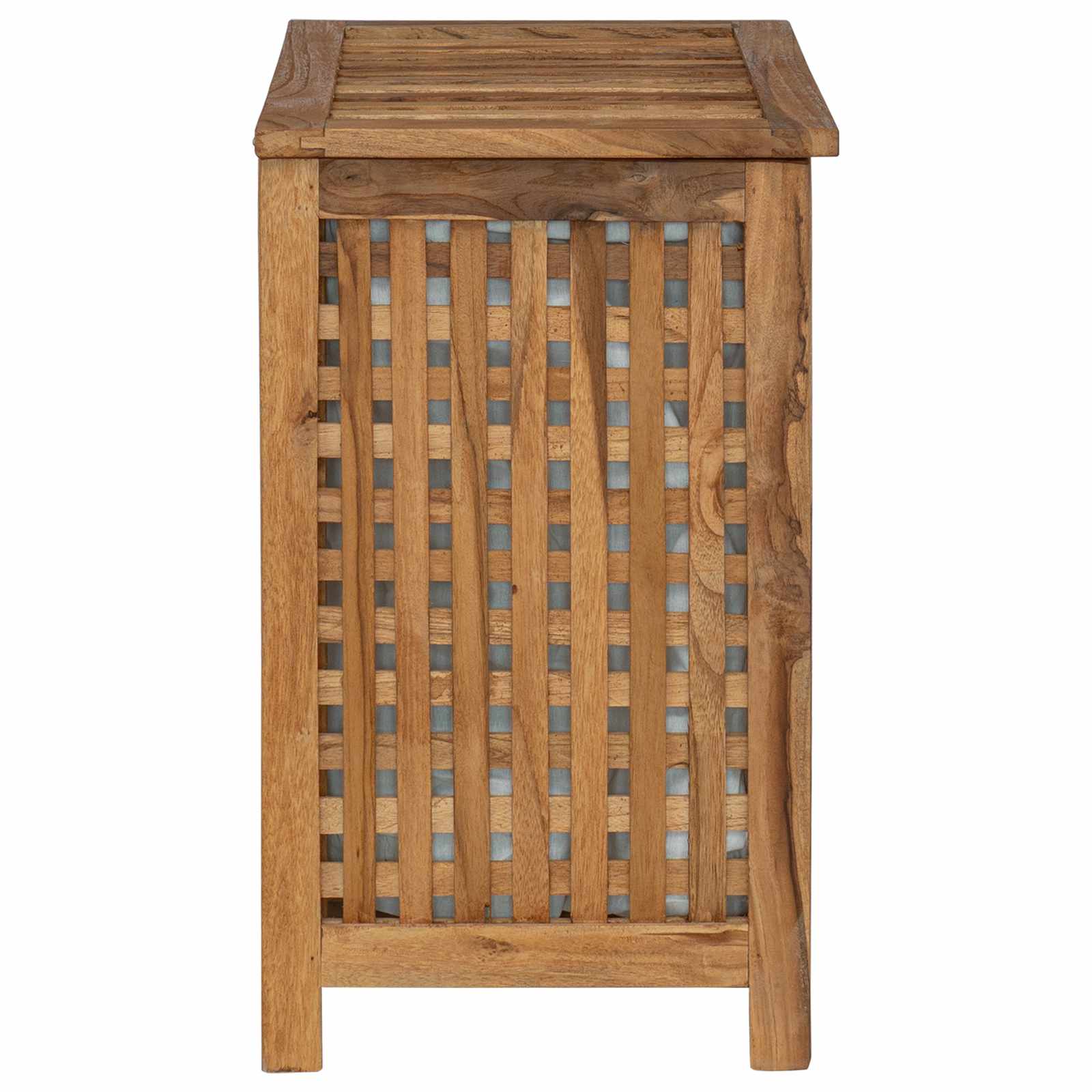 vidaXL Kosz na pranie naturalny 50 x 35 x 60 cm Lite drewno teakowe