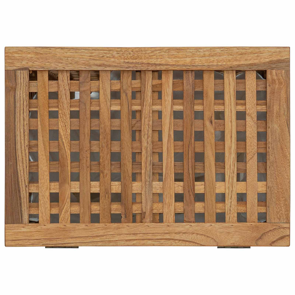 vidaXL Kosz na pranie naturalny 50 x 35 x 60 cm Lite drewno teakowe
