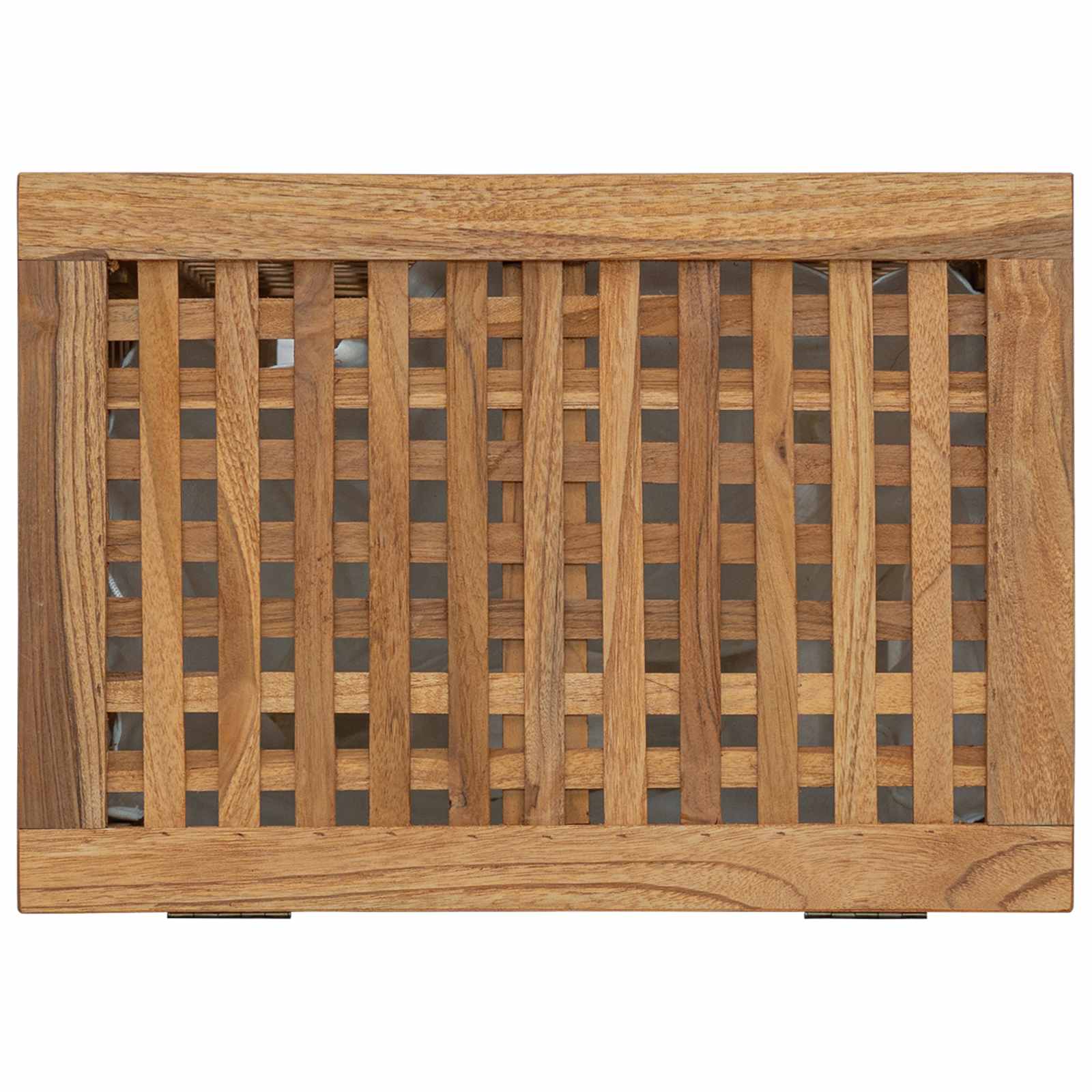 vidaXL Kosz na pranie naturalny 50 x 35 x 60 cm Lite drewno teakowe