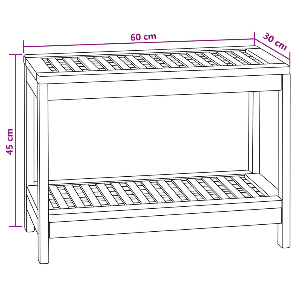 vidaXL Stolik Nocny Łazienkowy naturalny 60 x 30 x 45 cm