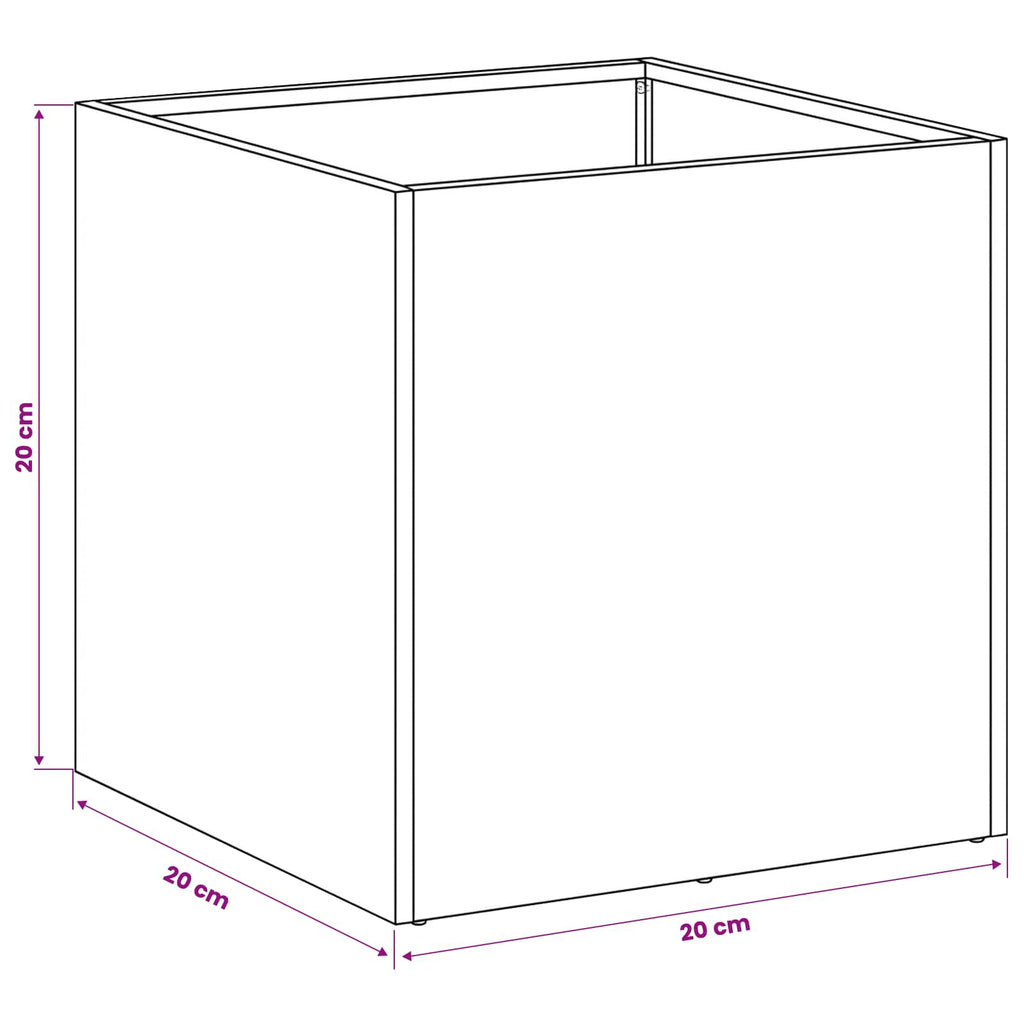 vidaXL Doniczka ogrodowa 2 szt. Czarny 20 x 20 x 20 cm Stal zimnogięta