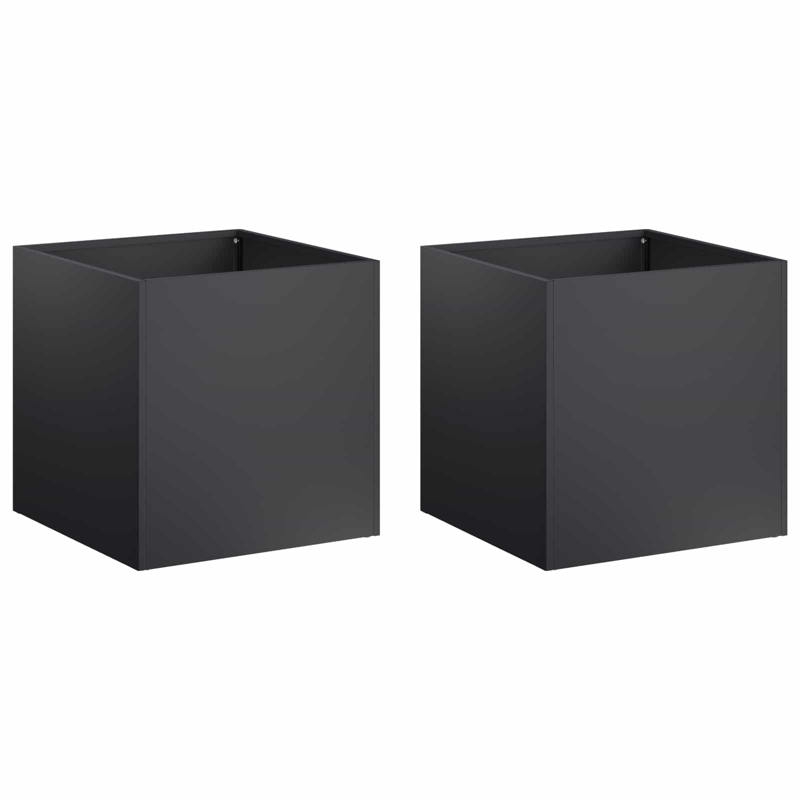 vidaXL Doniczka ogrodowa 2 szt. Czarny 25 x 25 x 25 cm Stal zimnogięta