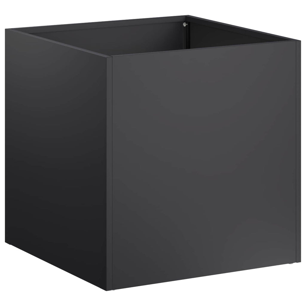 vidaXL Doniczka ogrodowa 2 szt. Czarny 25 x 25 x 25 cm Stal zimnogięta