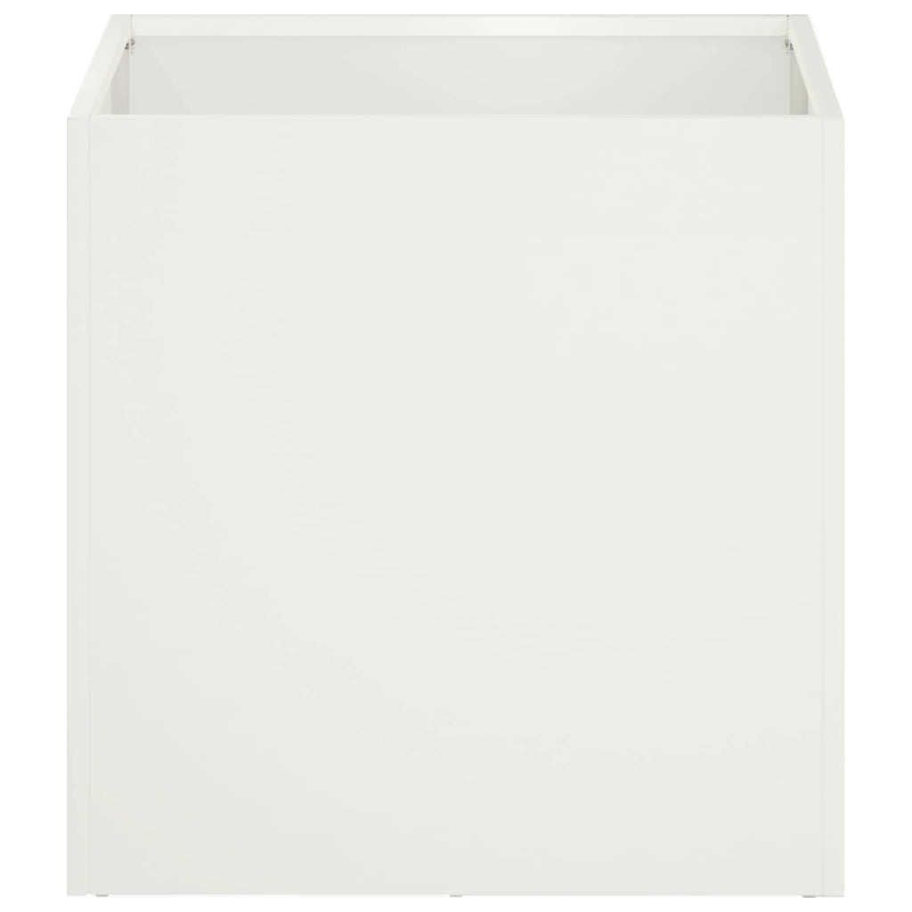 vidaXL Doniczka ogrodowa Biały 25 x 25 x 25 cm Stal zimnogięta