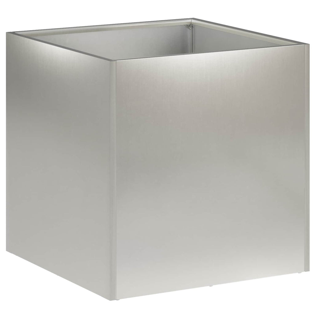 vidaXL Doniczka ogrodowa srebrny 25 x 25 x 25 cm Stal nierdzewna