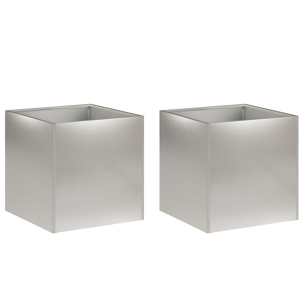 vidaXL Doniczka ogrodowa 2 szt. srebrny 25 x 25 x 25 cm