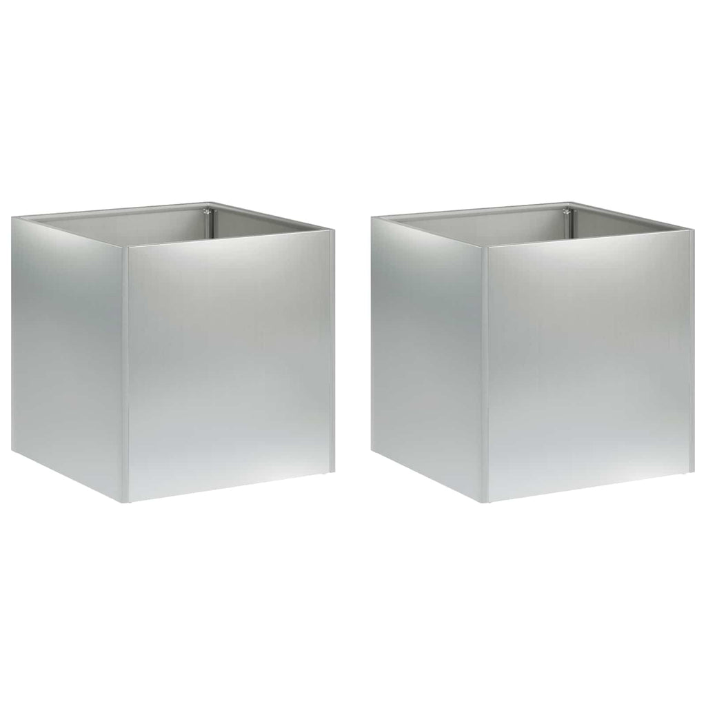 vidaXL Doniczka ogrodowa 2 szt. srebrny 25 x 25 x 25 cm
