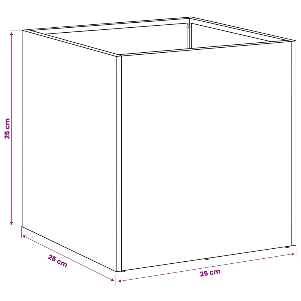 vidaXL Doniczka ogrodowa 2 szt. srebrny 25 x 25 x 25 cm