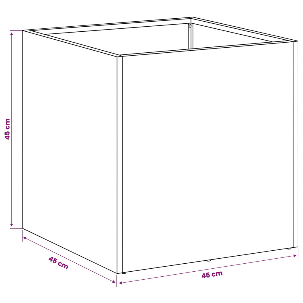 vidaXL Doniczka ogrodowa 2 szt. Biały 45 x 45 x 45 cm Stal zimnogięta