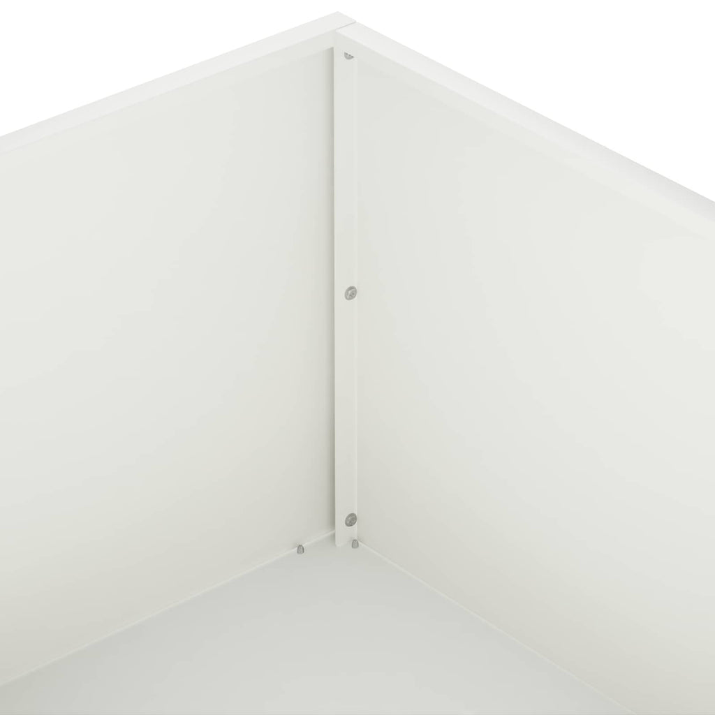 vidaXL Doniczka ogrodowa 2 szt. Biały 60 x 60 x 20 cm Stal zimnogięta