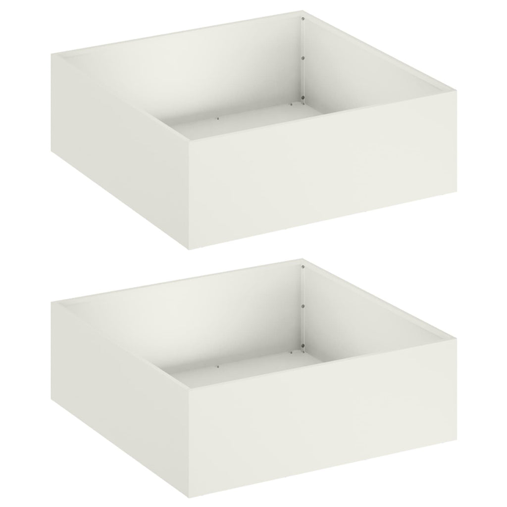 vidaXL Doniczka ogrodowa 2 szt. Biały 60 x 60 x 20 cm Stal zimnogięta