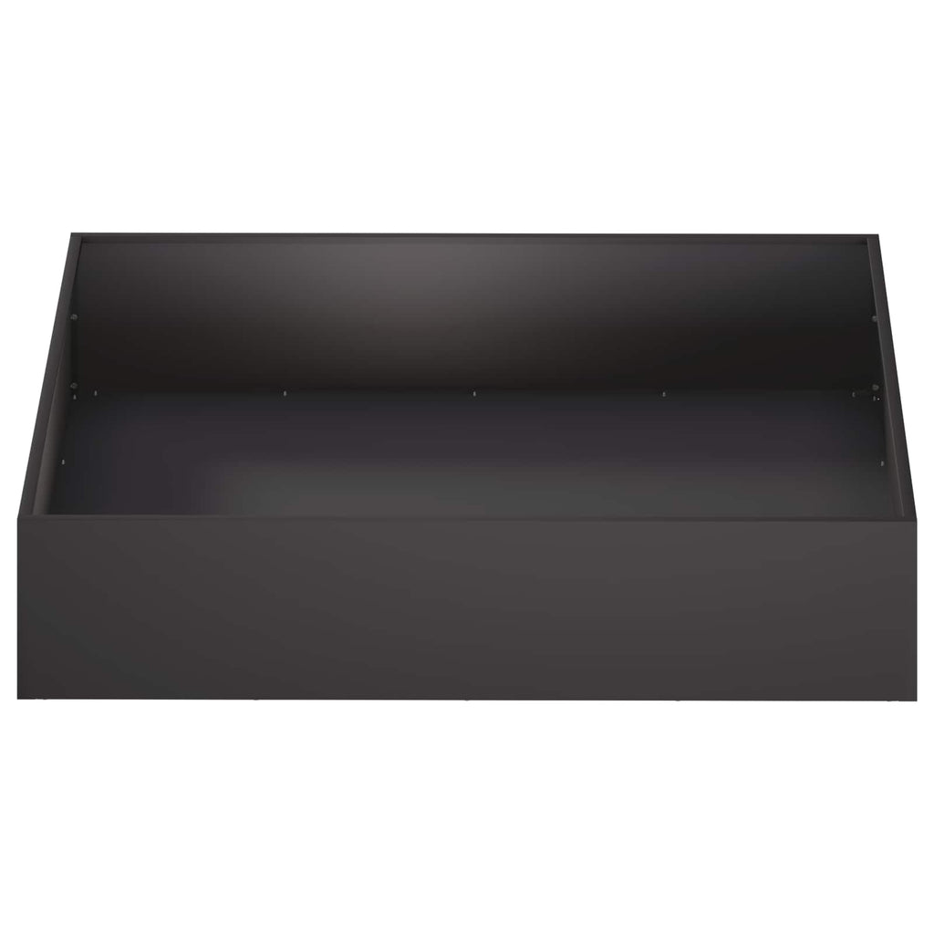 vidaXL Doniczka ogrodowa Czarny 100 x 100 x 20 cm Stal zimnogięta