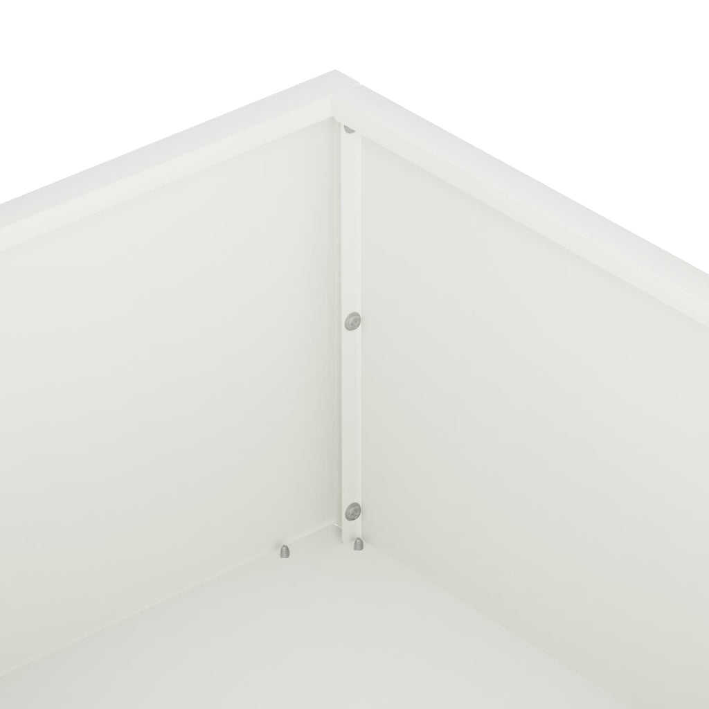 vidaXL Doniczka ogrodowa Biały 100 x 100 x 20 cm Stal zimnogięta