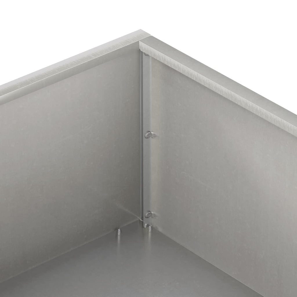 vidaXL Doniczka ogrodowa srebrny 100 x 100 x 20 cm Stal nierdzewna