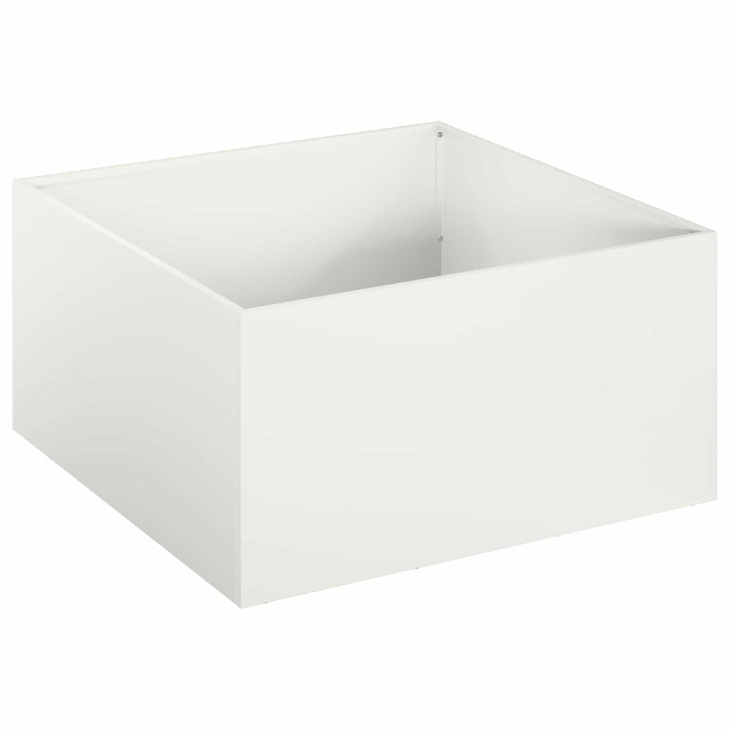 vidaXL Doniczka ogrodowa 2 szt. Biały 40 x 40 x 30 cm Stal zimnogięta