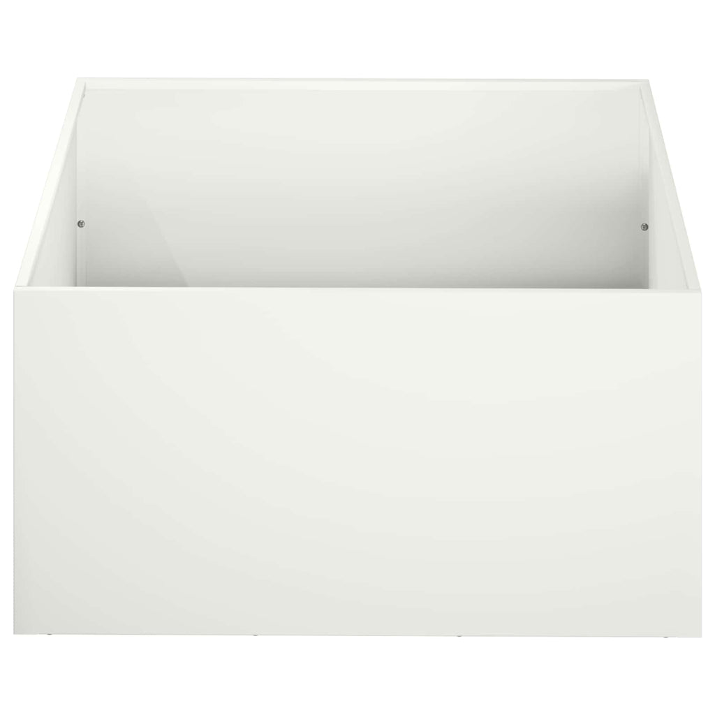 vidaXL Doniczka ogrodowa Biały 60 x 60 x 30 cm Stal zimnogięta