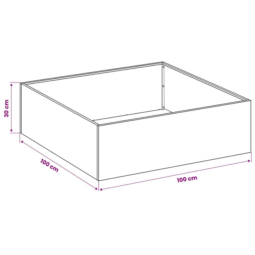 vidaXL Doniczka ogrodowa 2 szt. srebrny 100 x 100 x 30 cm