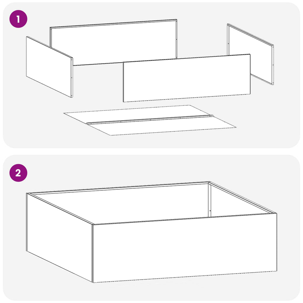 vidaXL Doniczka ogrodowa srebrny 100 x 100 x 30 cm Stal ocynkowana