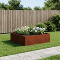 vidaXL Doniczka ogrodowa Rdzawy 100 x 100 x 30 cm Stal kortenowska