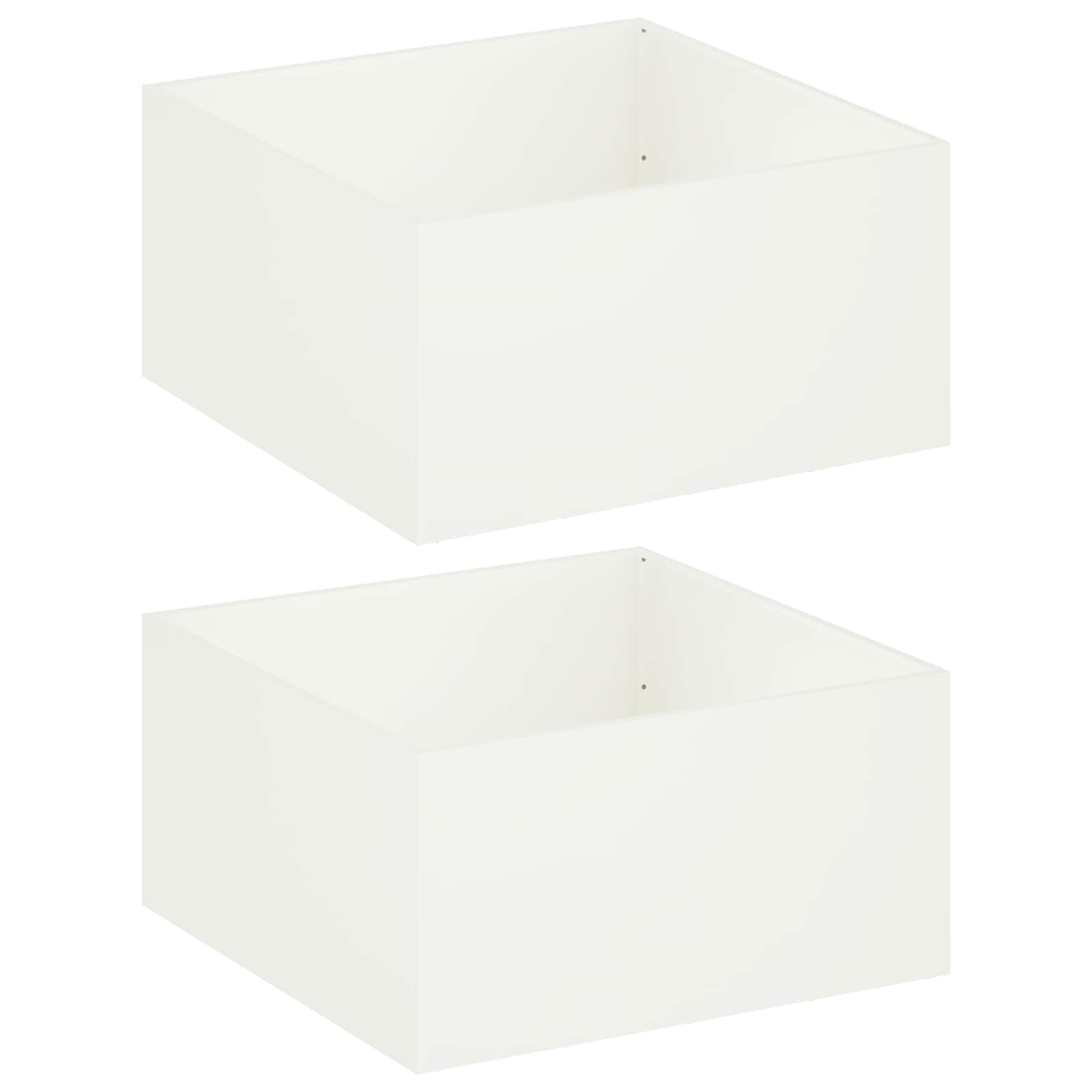 vidaXL Doniczka ogrodowa 2 szt. Biały 60 x 60 x 40 cm Stal zimnogięta
