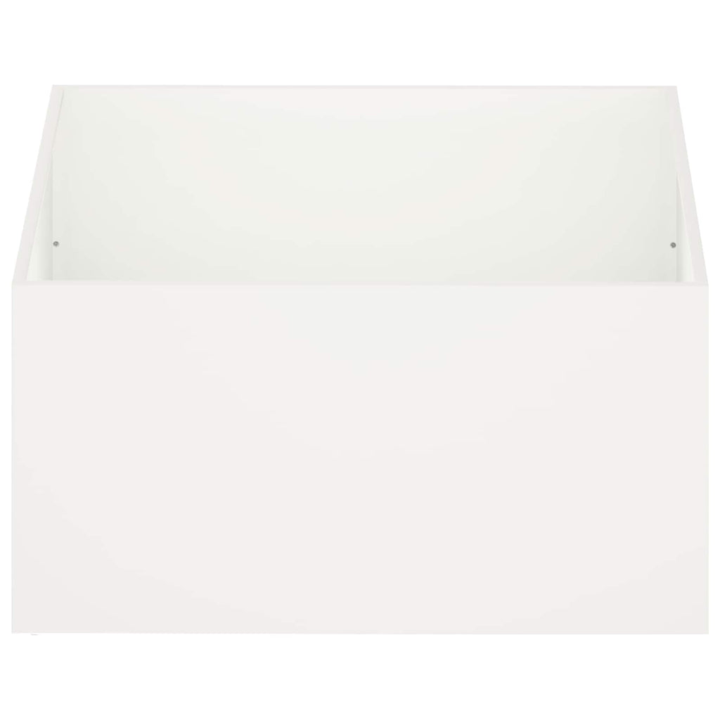 vidaXL Doniczka ogrodowa Biały 80 x 80 x 40 cm Stal zimnogięta