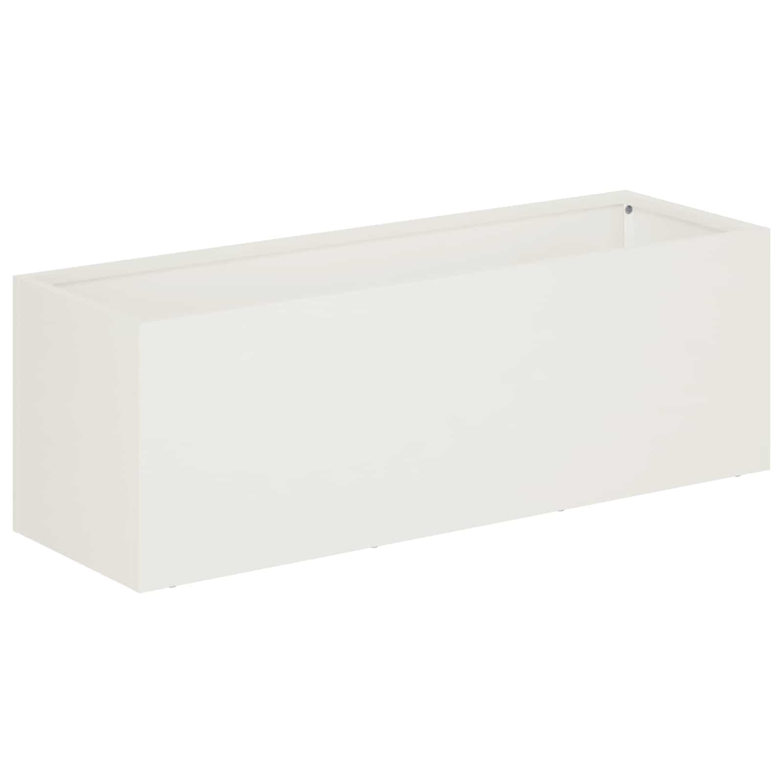 vidaXL Doniczka ogrodowa Biały 40 x 20 x 20 cm Stal zimnogięta