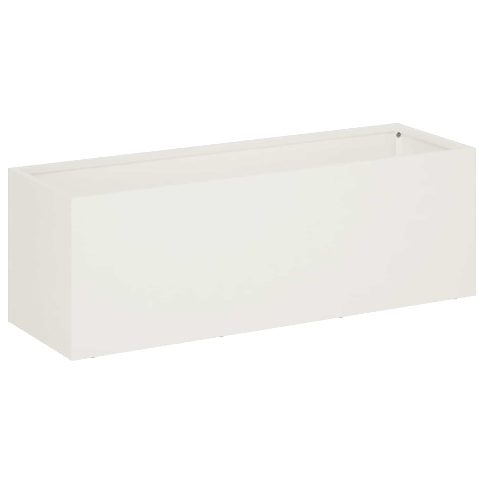 vidaXL Doniczka ogrodowa 2 szt. Biały 40 x 20 x 20 cm Stal zimnogięta