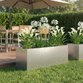 vidaXL Doniczka ogrodowa srebrny 40 x 20 x 20 cm Stal ocynkowana